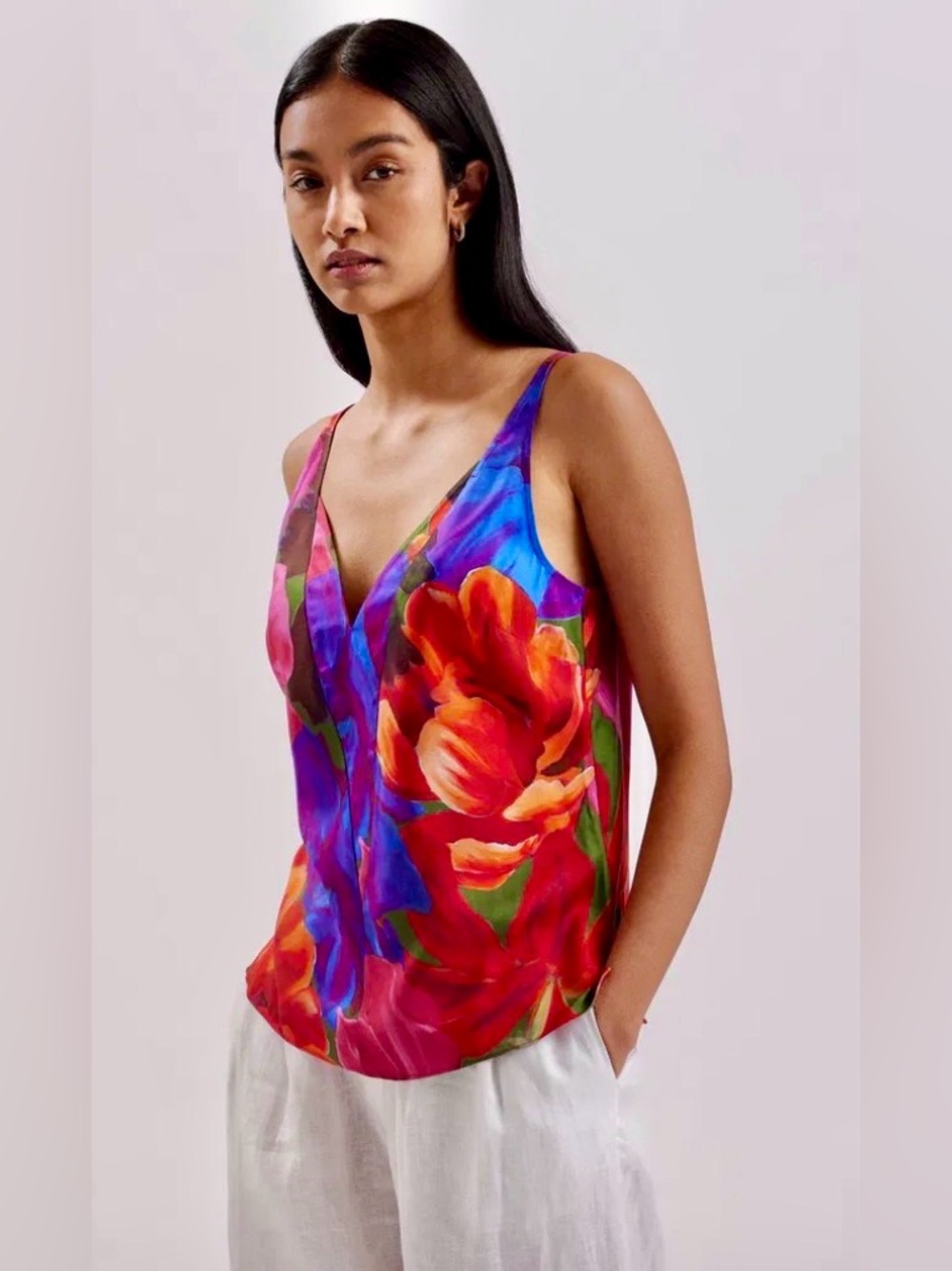NWT Ted Baker Atheri Printed V Neck Cami Top